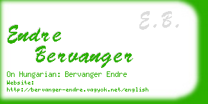 endre bervanger business card